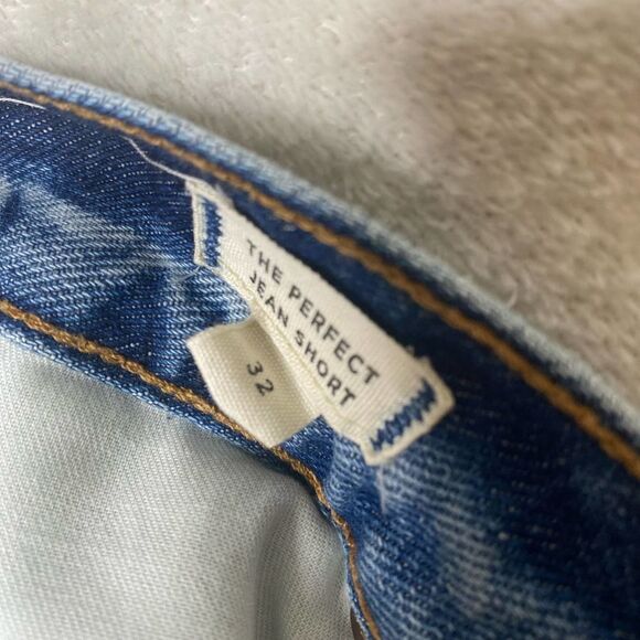 Madewell The Perfect Jean Short Frayed Hem Shorts High Rise Denim Blue Size 32 - Picture 5 of 11